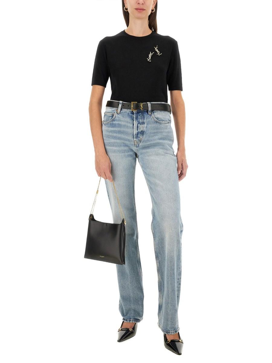 SAINT LAURENT PULLOVER T-SHIRT IN LANA