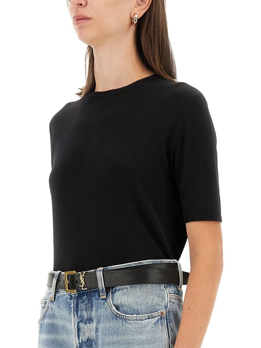 SAINT LAURENT PULLOVER T-SHIRT IN LANA