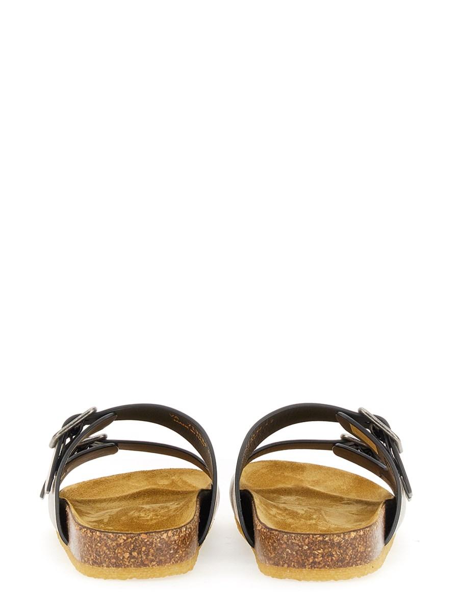 SAINT LAURENT SANDALI PIATTI "JIMMY" IN PELLE LISCIA