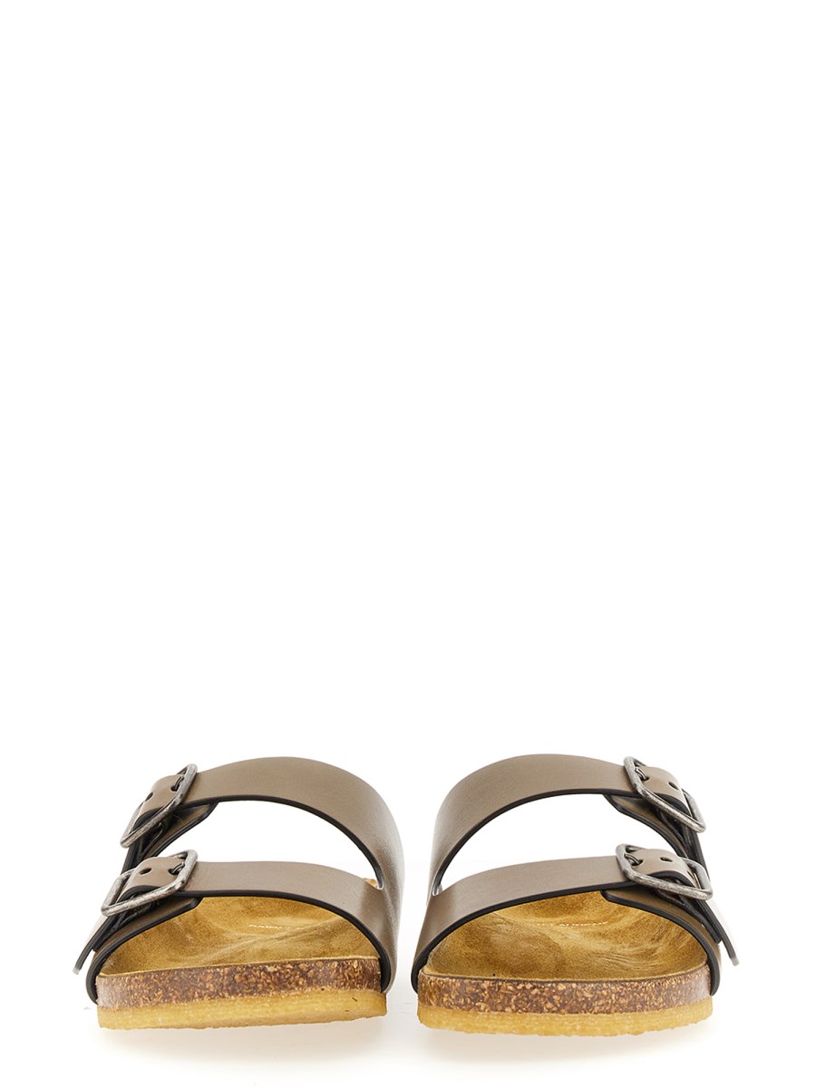 SAINT LAURENT SANDALI PIATTI "JIMMY" IN PELLE LISCIA