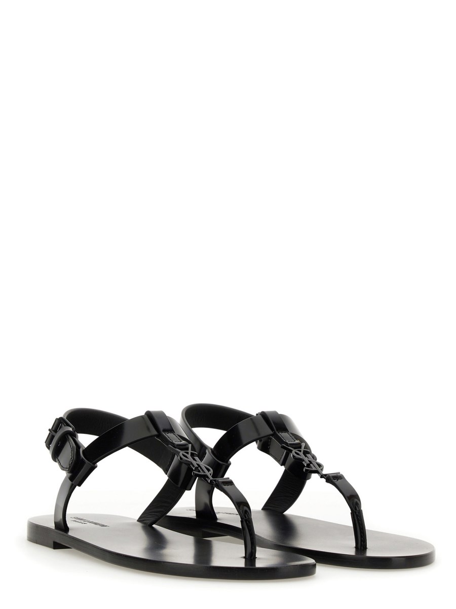 SAINT LAURENT SANDALO CASSANDRE IN PELLE