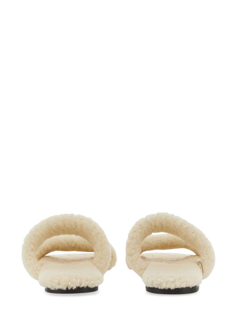 SAINT LAURENT SANDALO IN SHEARLING