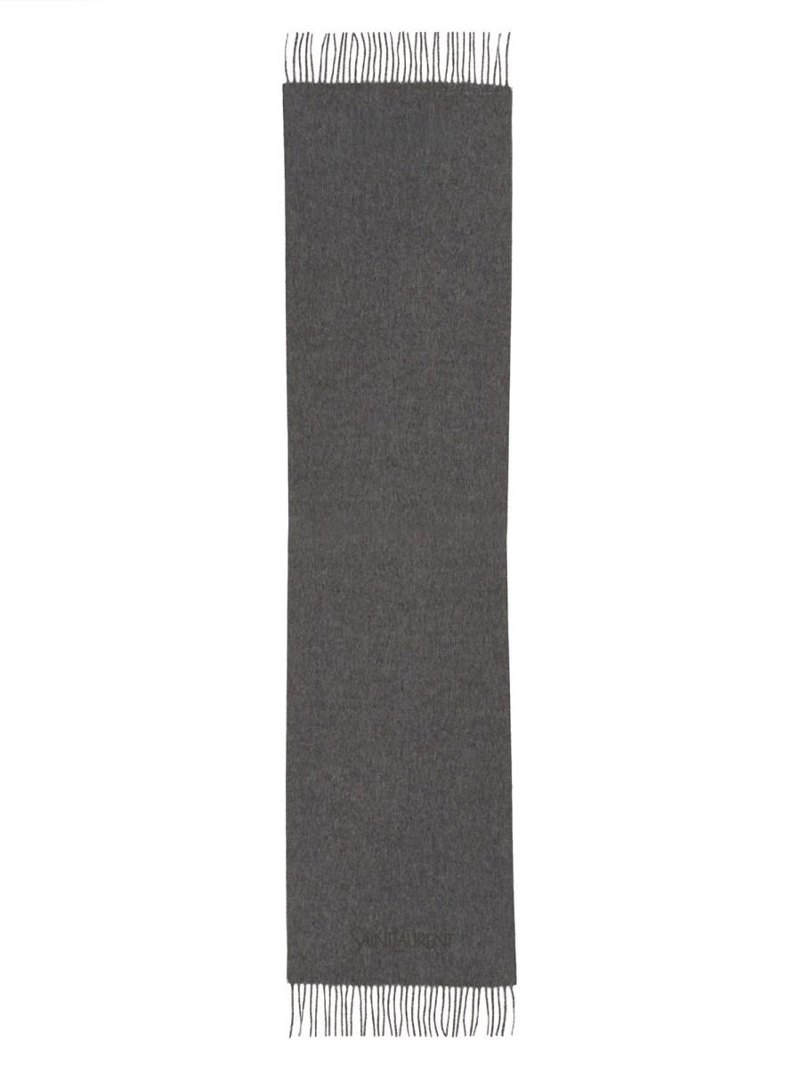 SAINT LAURENT SCIARPA IN CASHMERE CON RICAMO LOGO