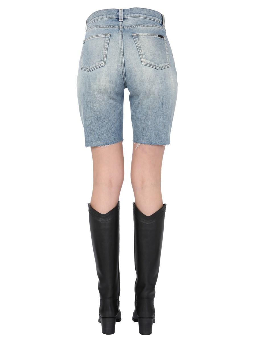 SAINT LAURENT SHORT IN DENIM DI COTONE VINTAGE