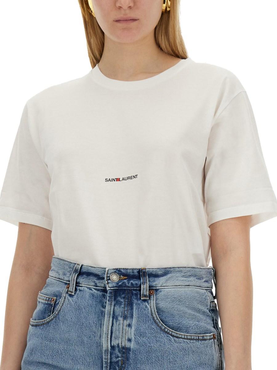 SAINT LAURENT T-SHIRT BOYFRIEND CON LOGO