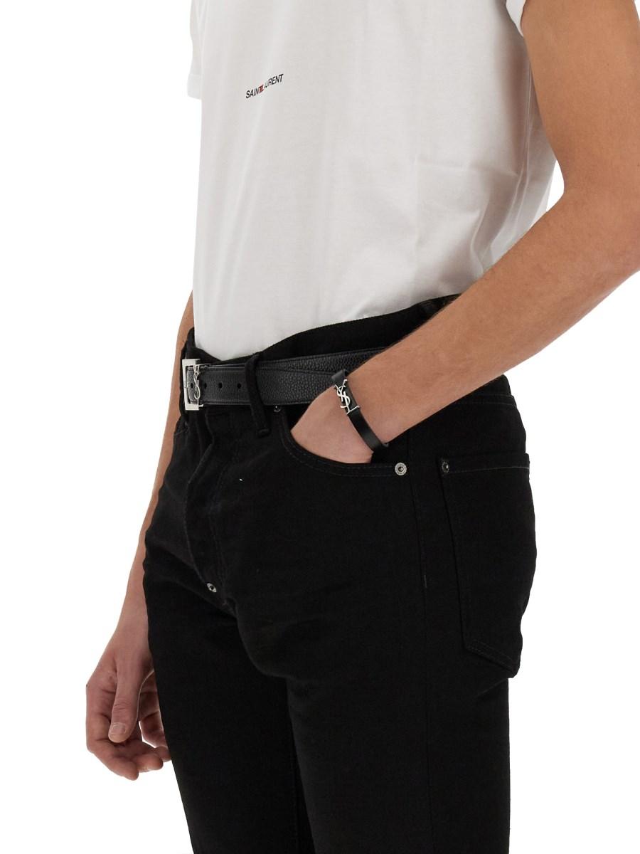 SAINT LAURENT T-SHIRT IN COTONE CON STAMPA LOGO