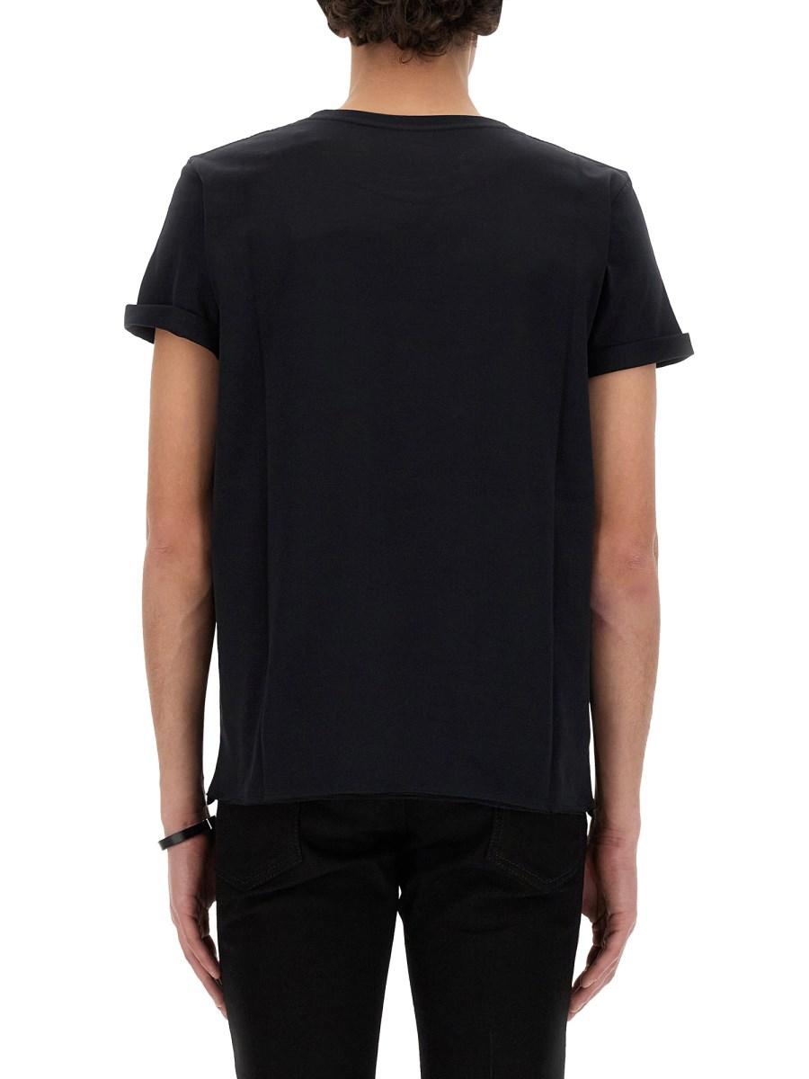 SAINT LAURENT T-SHIRT IN COTONE CON STAMPA LOGO