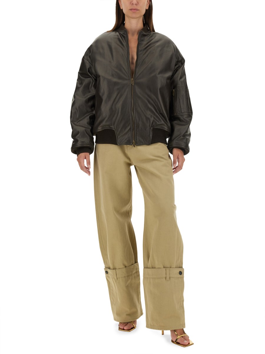 SALVATORE SANTORO BOMBER IN PELLE