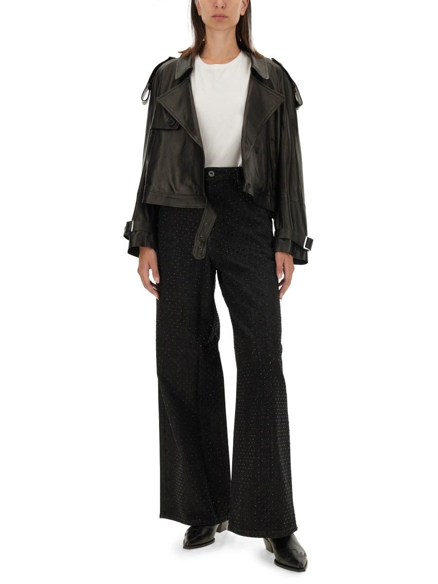 SALVATORE SANTORO GIACCA BIKER IN PELLE