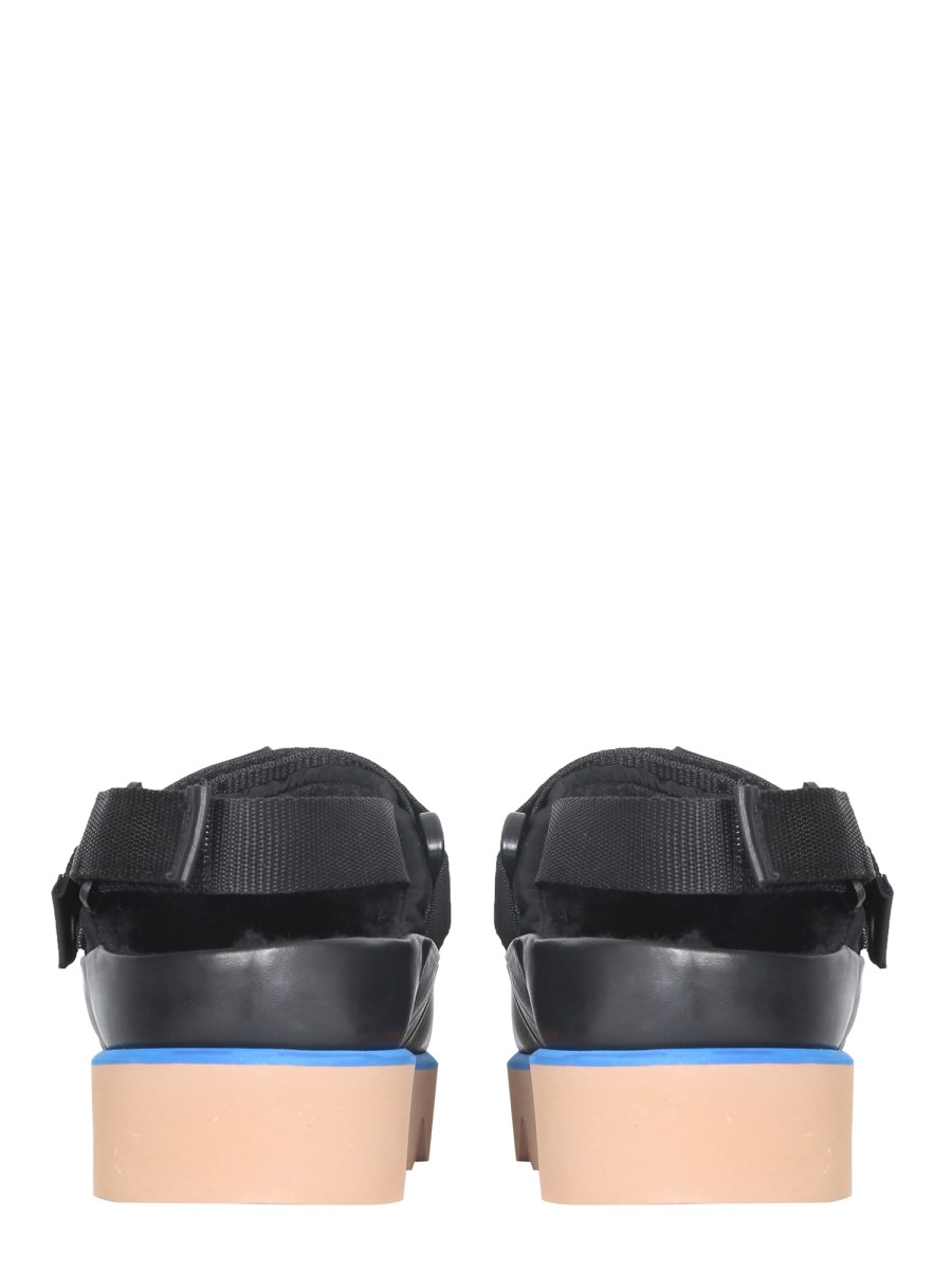 MSGM SANDALO PUFFED IN NYLON CON STRAP IN VELCRO E PATCH LOGO