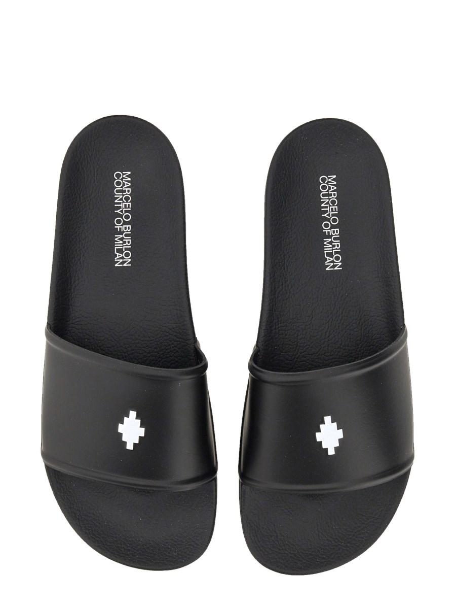 MARCELO BURLON COUNTY OF MILAN SANDALO SLIDE IN GOMMA COUNTY CROSS
