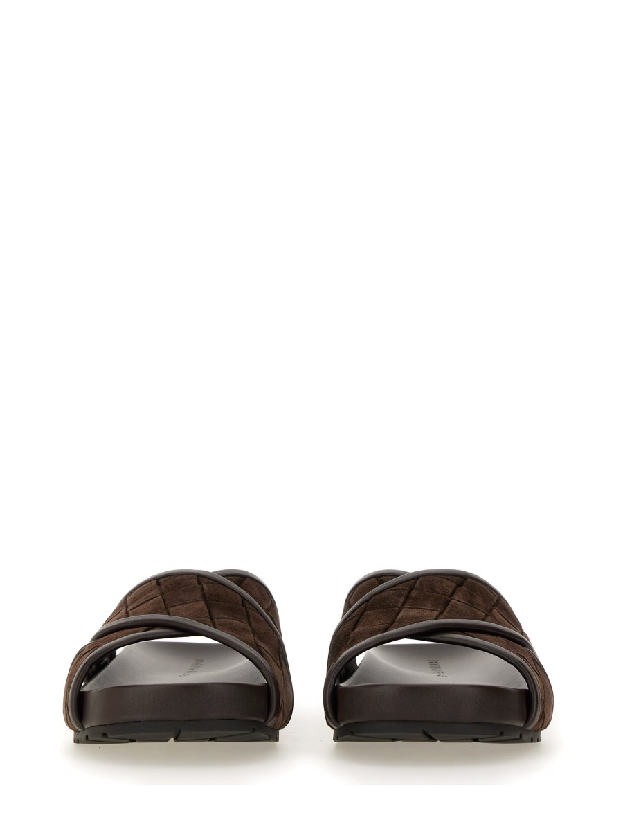 BOTTEGA VENETA SANDALO TARIK IN SUEDE CON MOTIVO INTRECCIATO