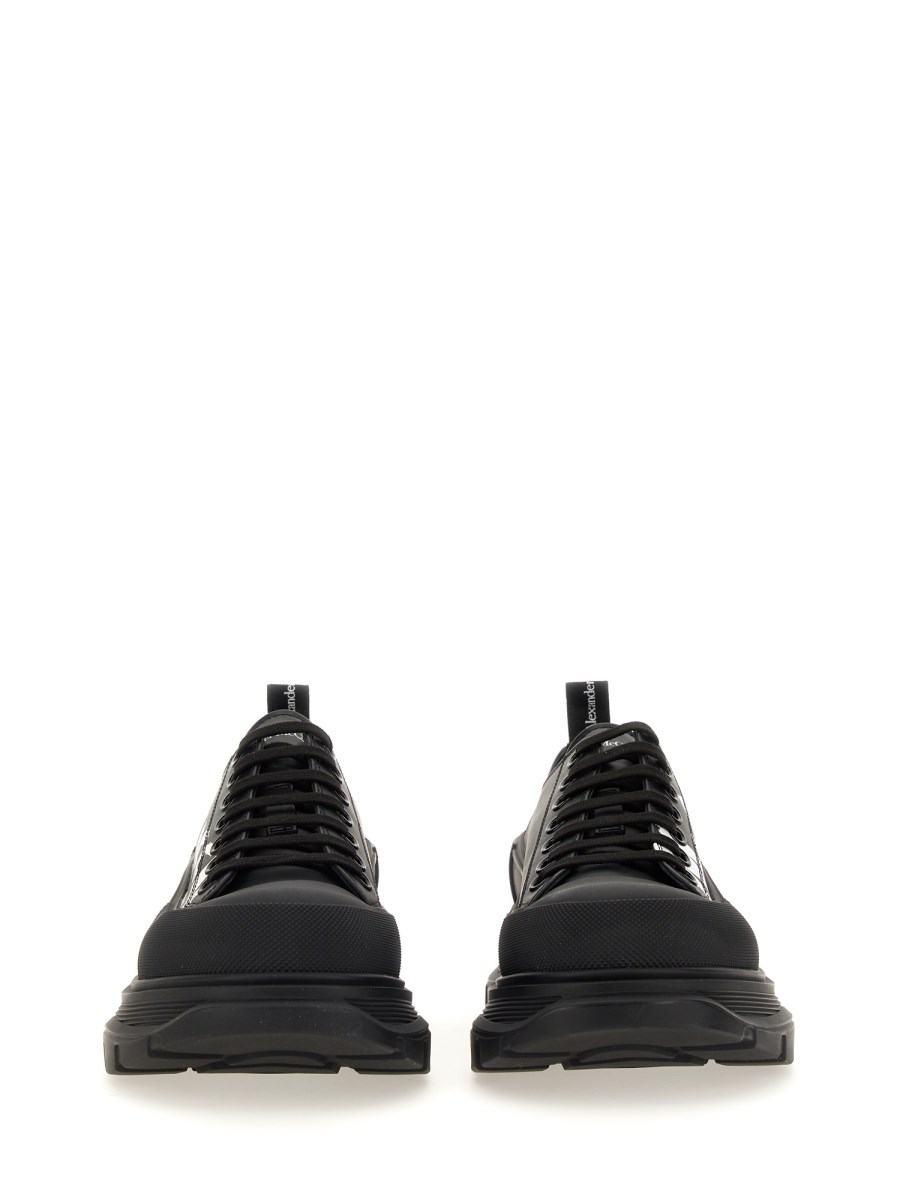 ALEXANDER McQUEEN SCARPA STRINGATA TREAD SLICK IN PELLE