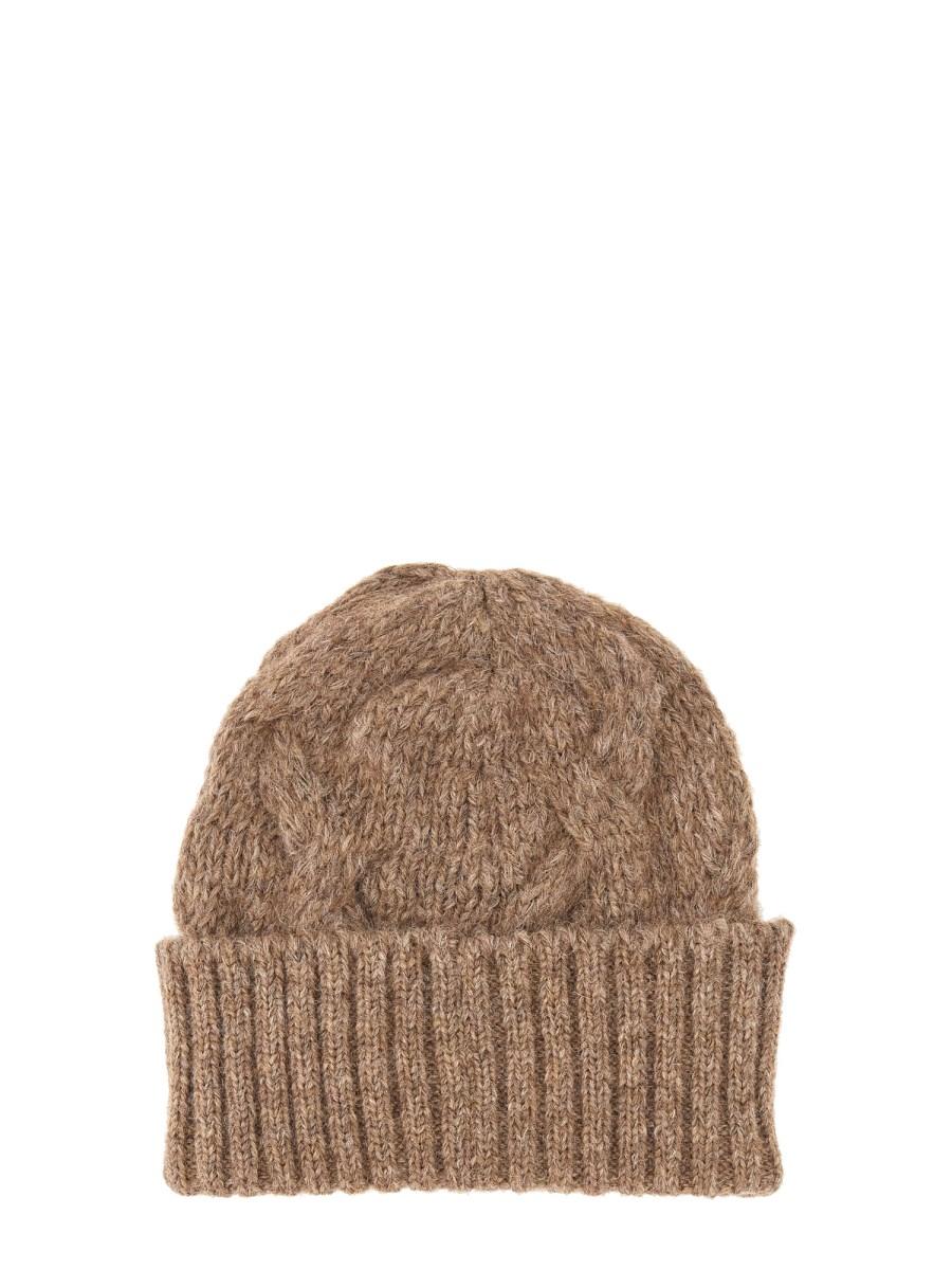 SÉFR CAPPELLO IN MAGLIA A TRECCE IN LANA DI ALPACA