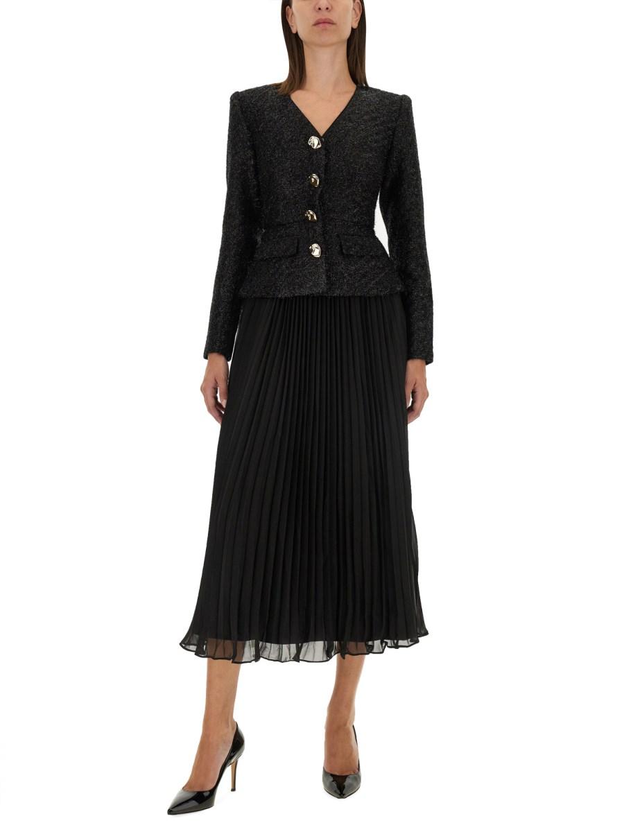 SELF-PORTRAIT ABITO MIDI IN CHIFFON BOUCLÉ