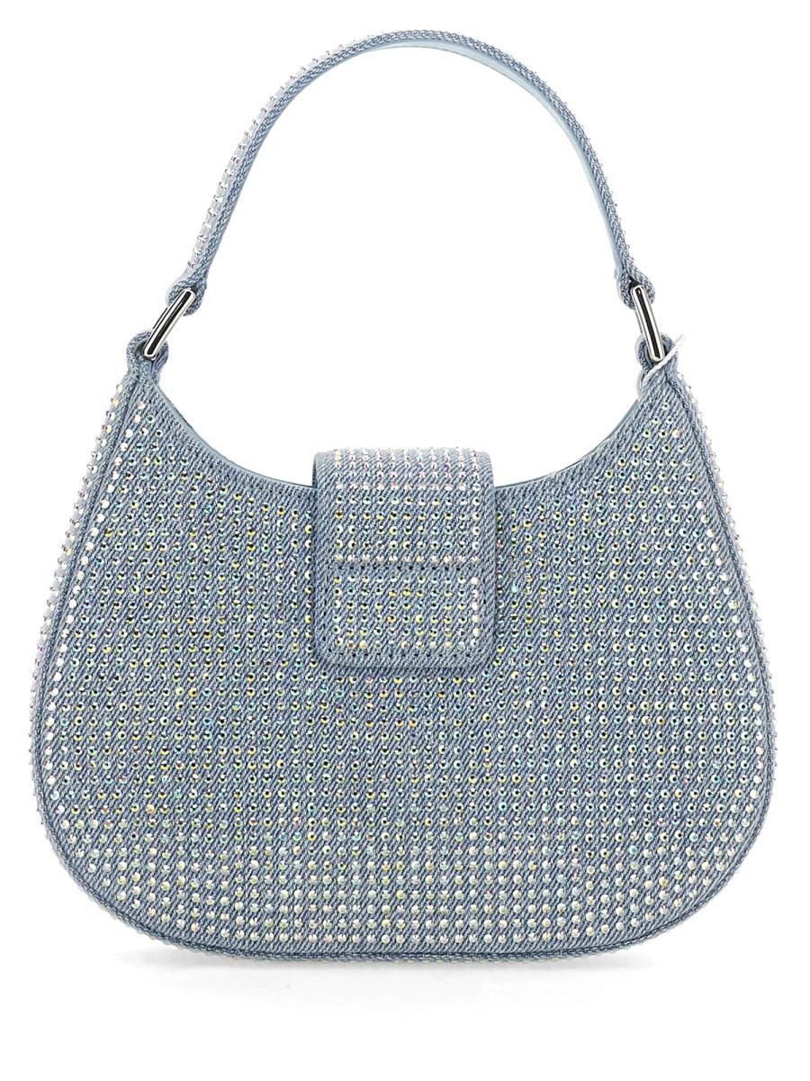 SELF-PORTRAIT BORSA CRESENT IN DENIM CON STRASS