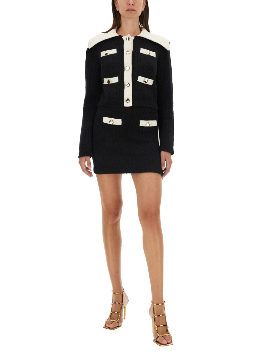SELF-PORTRAIT CARDIGAN IN MISTO CASHMERE