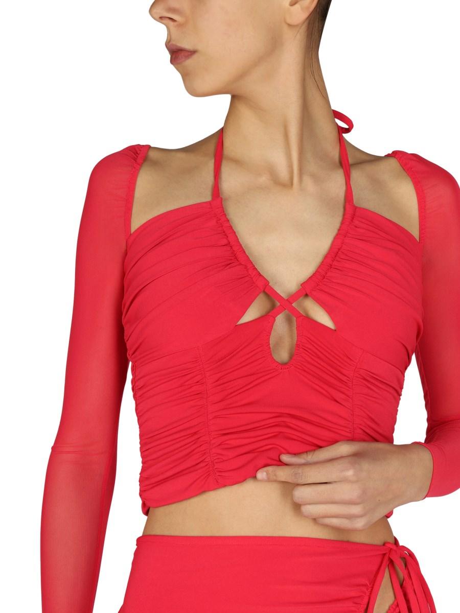 SELF-PORTRAIT TOP IN JERSEY CON DETTAGLI CUT OUT