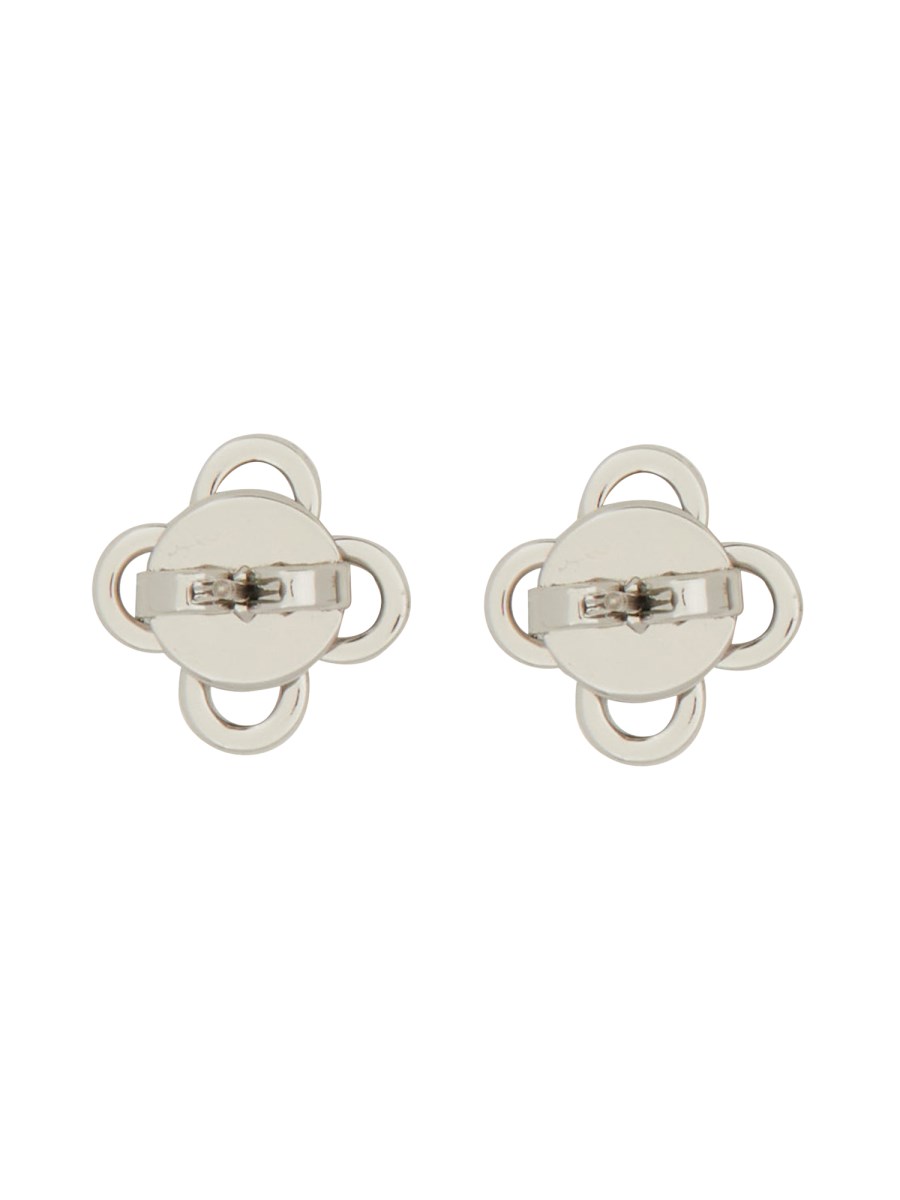 TORY BURCH SET "KIRA" CLOVER CON PENDENTE IN PAVÉ E ORECCHINI A BORCHIA