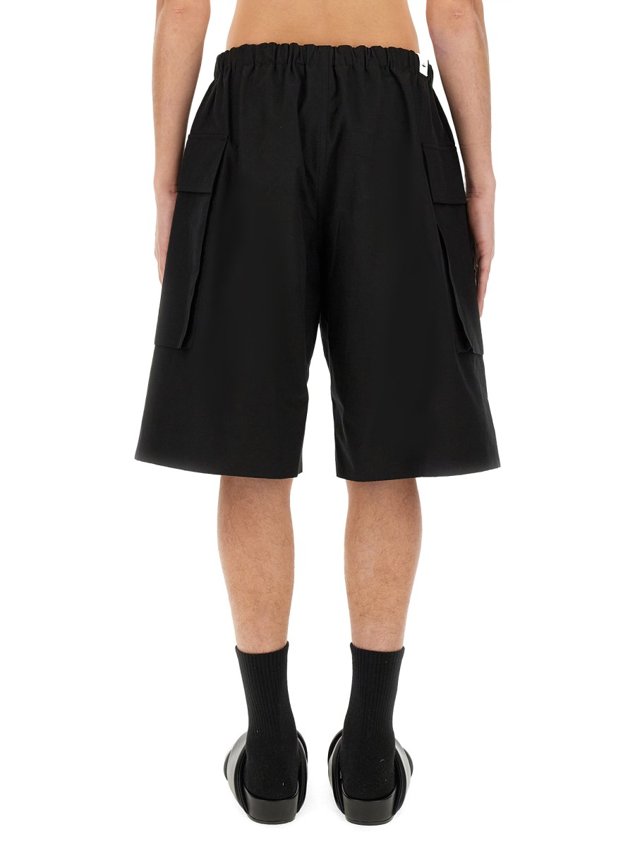 JIL SANDER SHORT IN COTONE BIOLOGICO LEGGERO CON TASHE APPLICATE