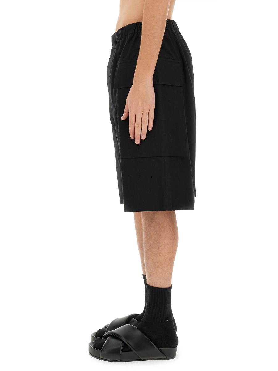 JIL SANDER SHORT IN COTONE BIOLOGICO LEGGERO CON TASHE APPLICATE