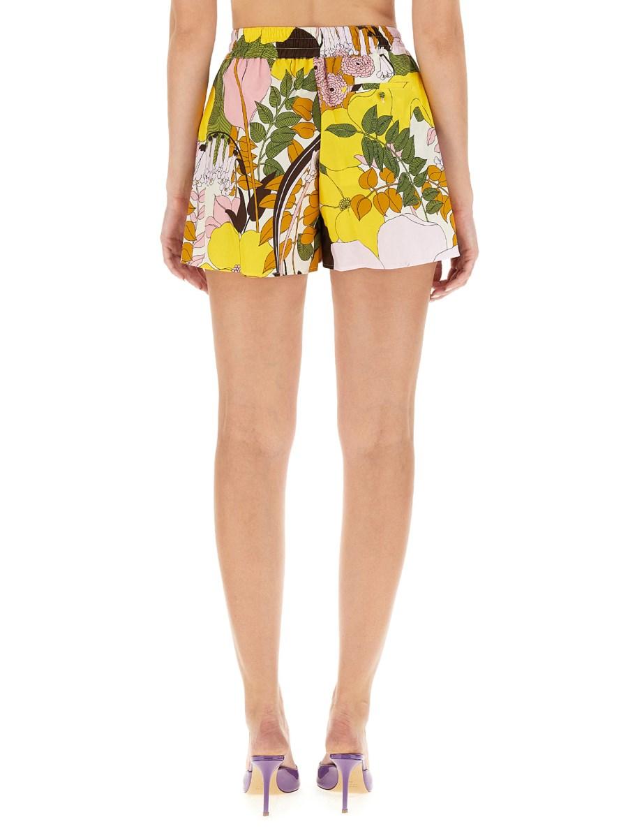 LA DOUBLEJ SHORT IN POPELINE DI COTONE CON STAMPA FLOREALE