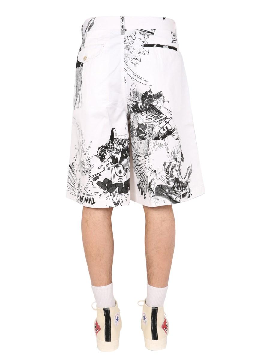 COMME DES GARCONS SHIRT SHORTS COMME DE GARCONS X CHRISTIAN MARCLAY IN COTONE