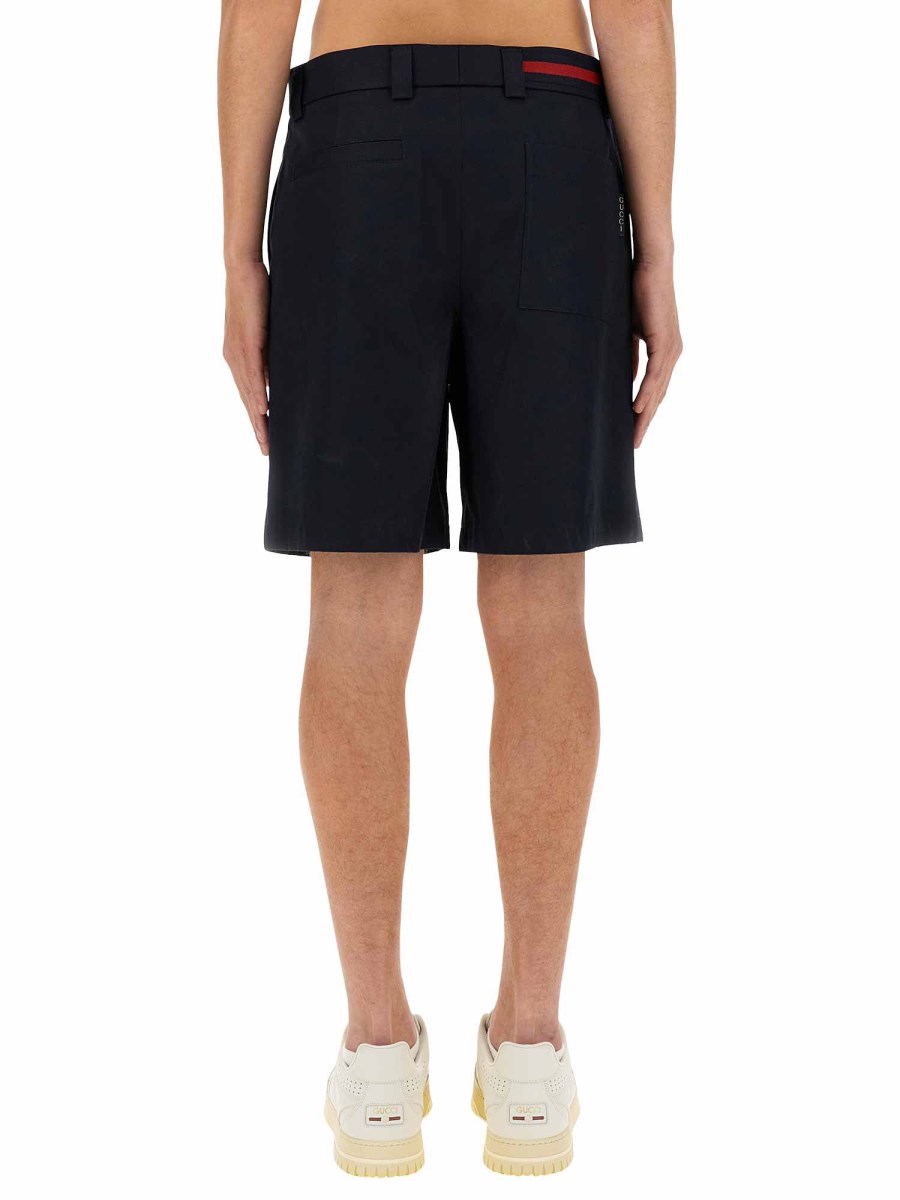 GUCCI SHORTS IN DOPPIO TWILL DI COTONE CON NASTRO WEB
