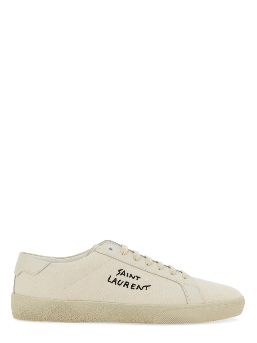 SAINT LAURENT SNEAKER COURT CLASSIC SL/06 IN PELLE E TESSUTO WORN-LOOK