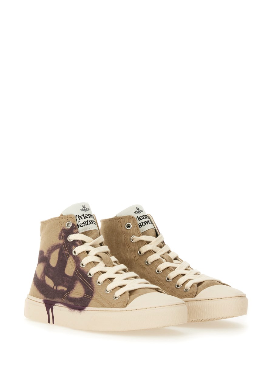 VIVIENNE WESTWOOD SNEAKER HIGH TOP IN TELA DI COTONE