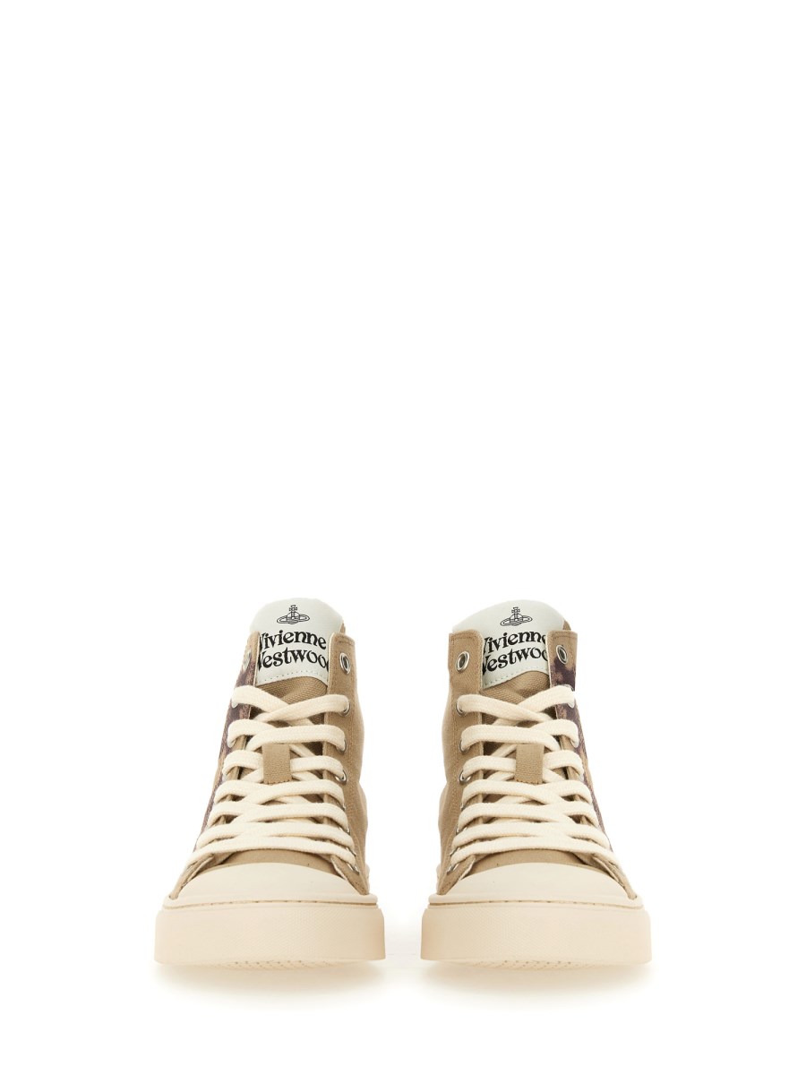 VIVIENNE WESTWOOD SNEAKER HIGH TOP IN TELA DI COTONE