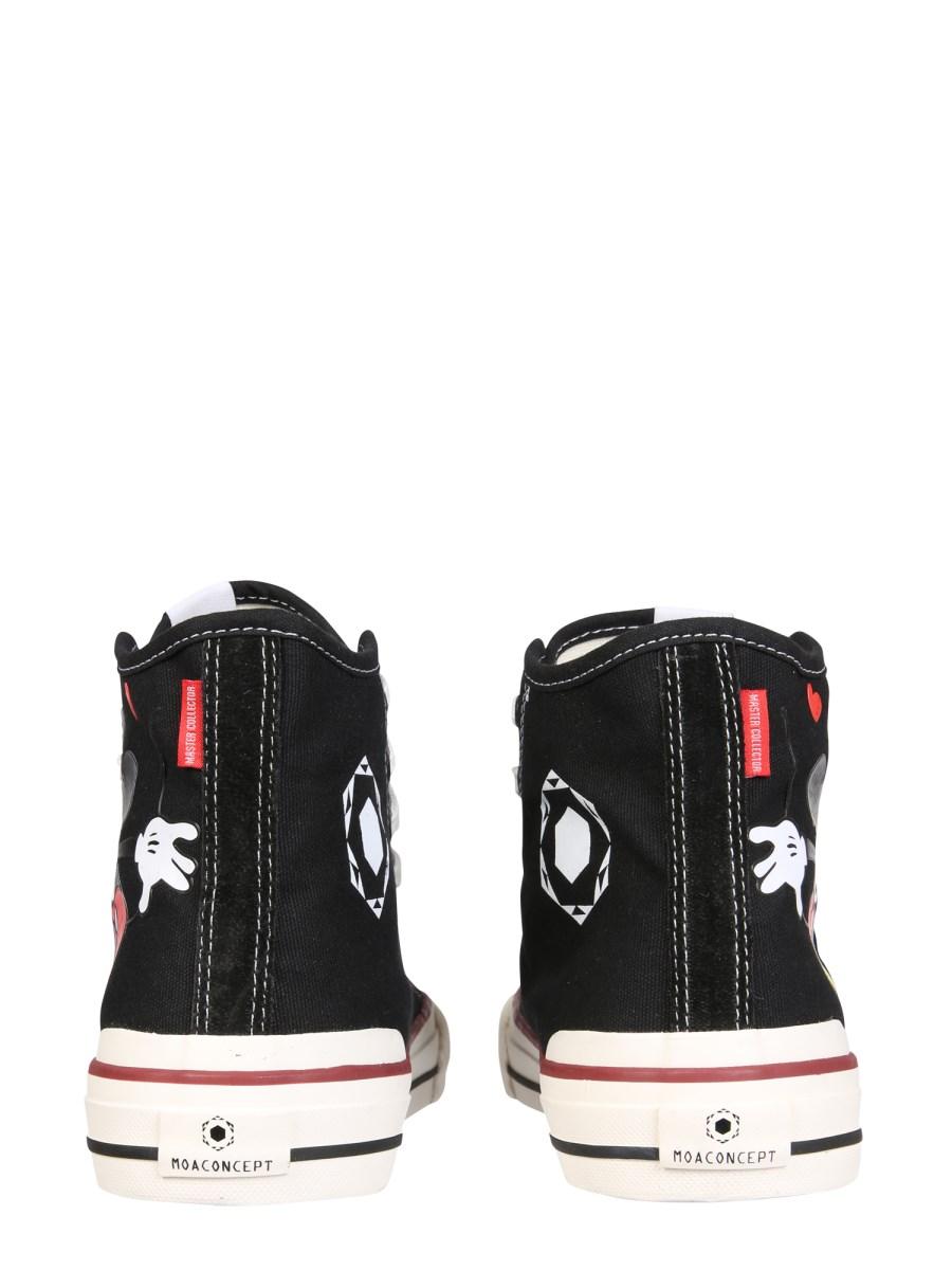 MOACONCEPT SNEAKER HIGH-TOP MASTER COLLECTOR CON STAMPA TOPOLINO IN CANVAS