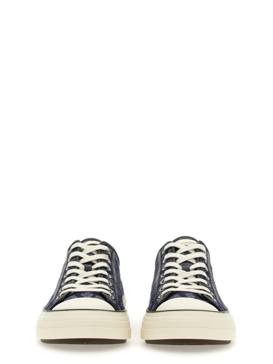 VALENTINO GARAVANI SNEAKER LOW-TOP TOTALOOP IN TESSUTO JACQUARD TOILE ICONOGRAPHE CON EFFETTO DENIM