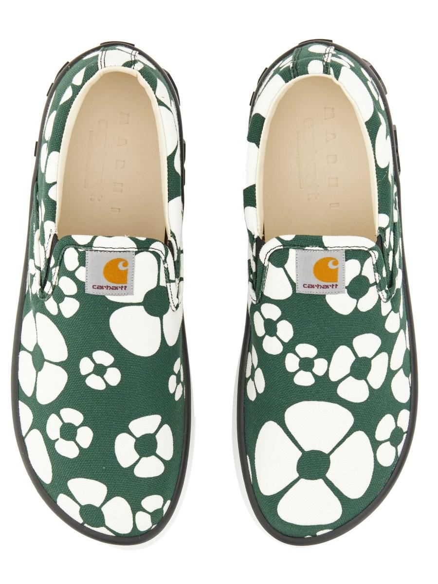 MARNI X CARHARTT WIP SNEAKER SLIP ON IN TELA DI COTONE