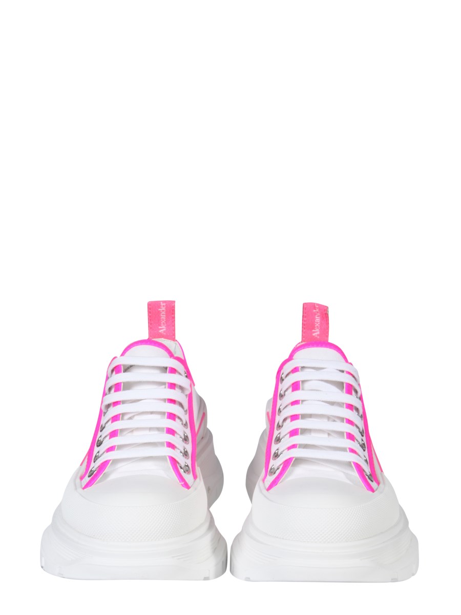 ALEXANDER McQUEEN SNEAKER TREAD SLICK IN CANVAS E PREFILO IN PELLE