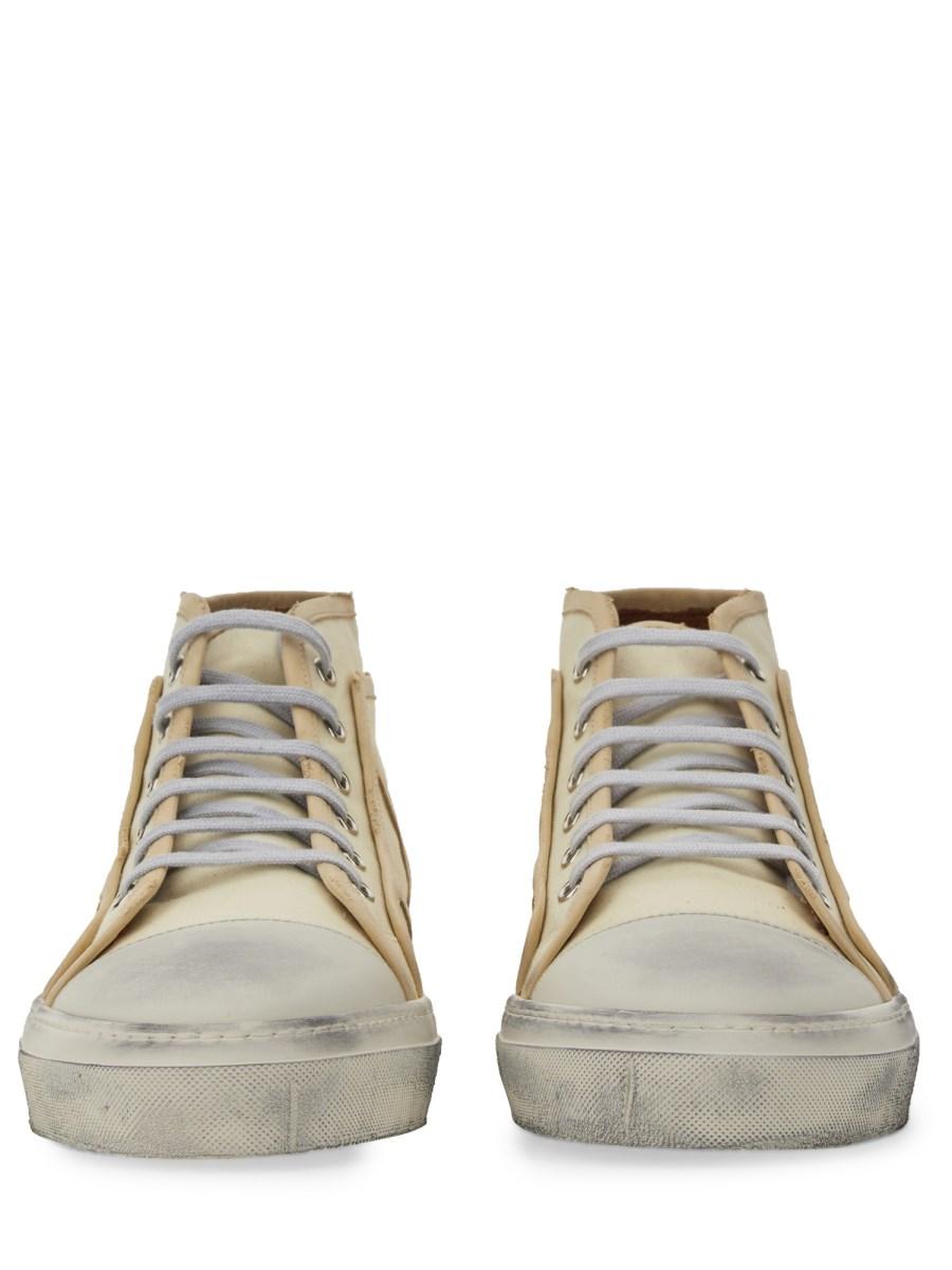 DOLCE & GABBANA SNEAKER VINTAGE MID TOP IN TELA DI COTONE