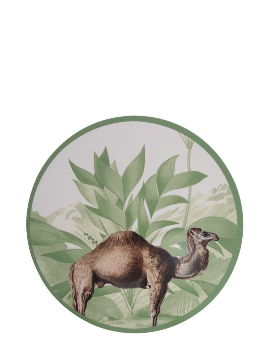 LES-OTTOMANS SOTTOPIATTO SET DA QUATTRO IN LEGNO CON STAMPA LA MENAGERIE OTTOMANE