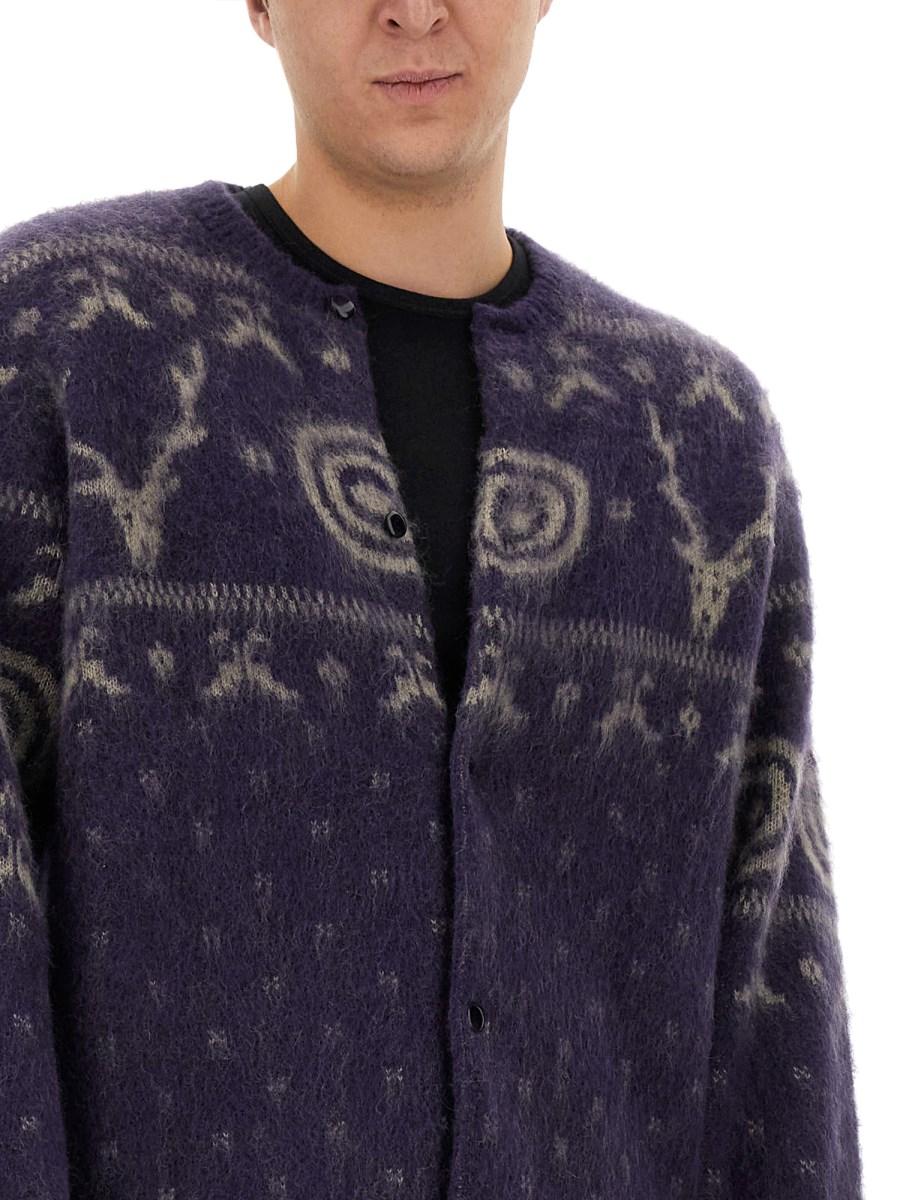 SOUTH2 WEST8 CARDIGAN IN MISTO MOHAIR
