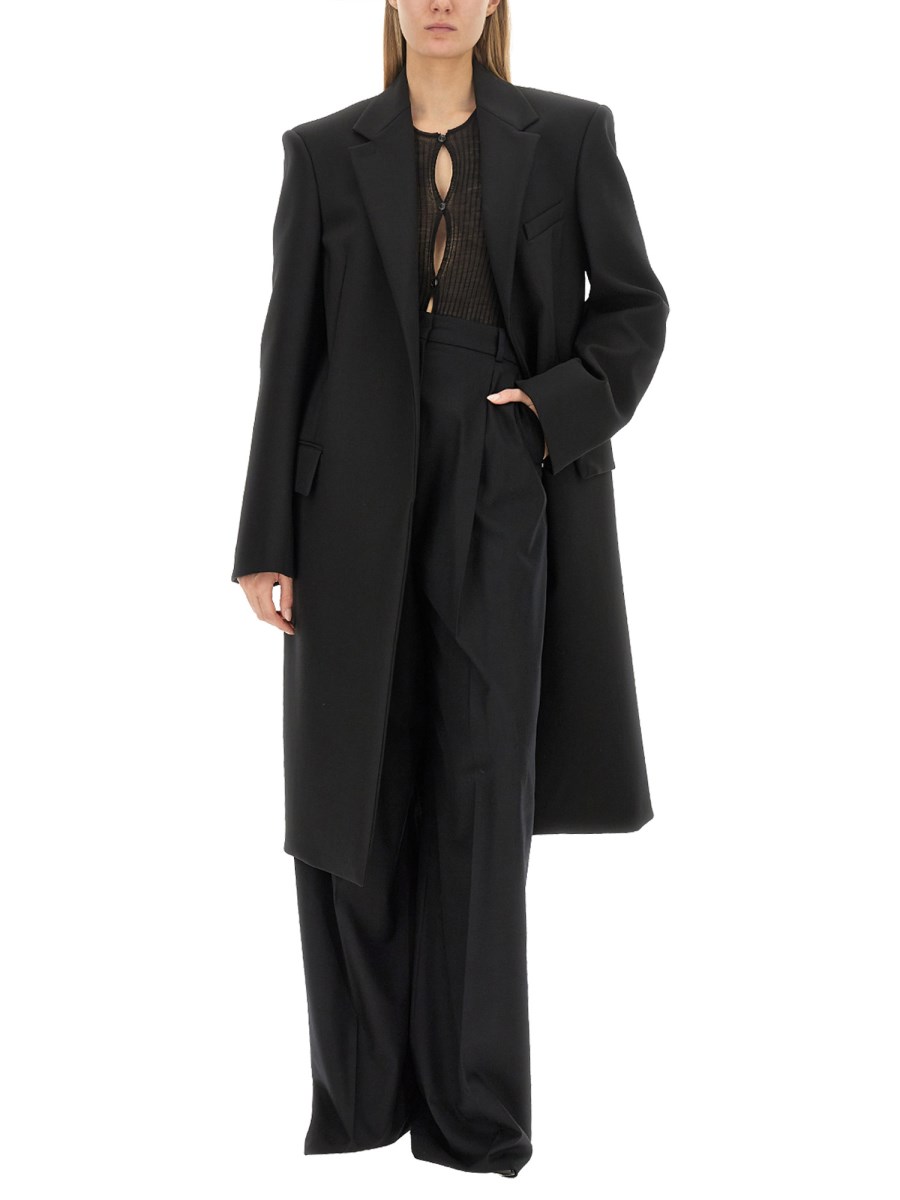 SPORTMAX PANTALONE PALAZZO IN LANA