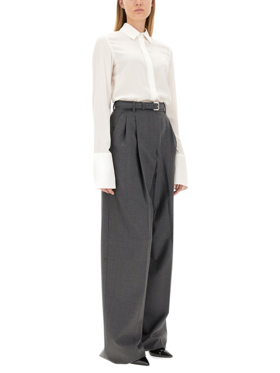 SPORTMAX PANTALONE PALAZZO IN LANA