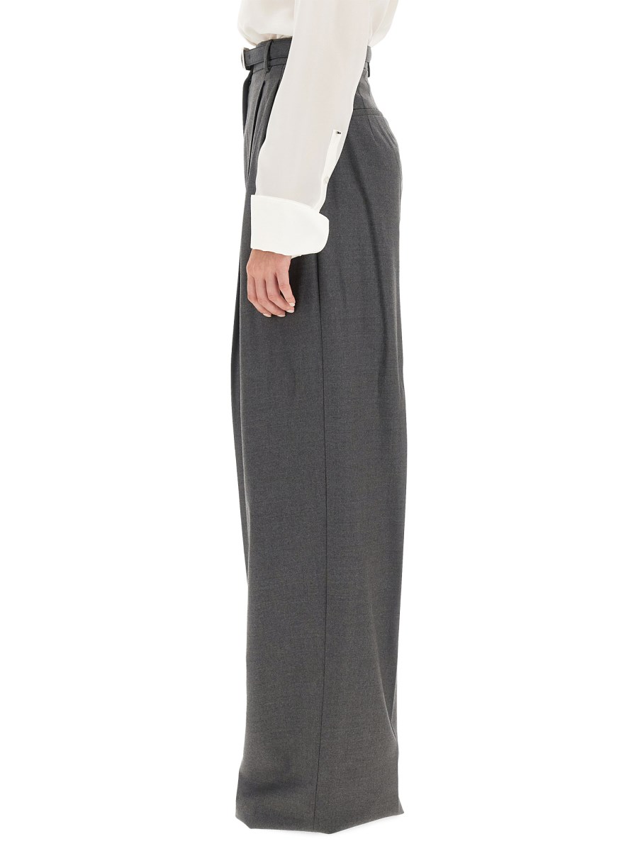 SPORTMAX PANTALONE PALAZZO IN LANA