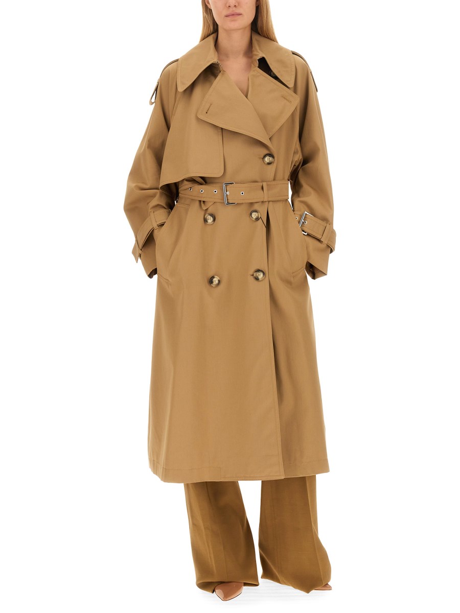 SPORTMAX TRENCH OVERSIZE FIT IN COTONE ANTI GOCCIA