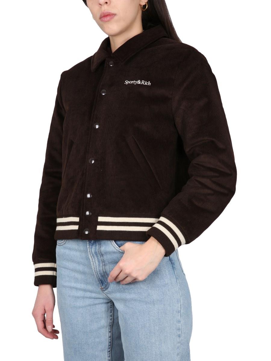 SPORTY&RICH BOMBER VARSITY IN COTONE
