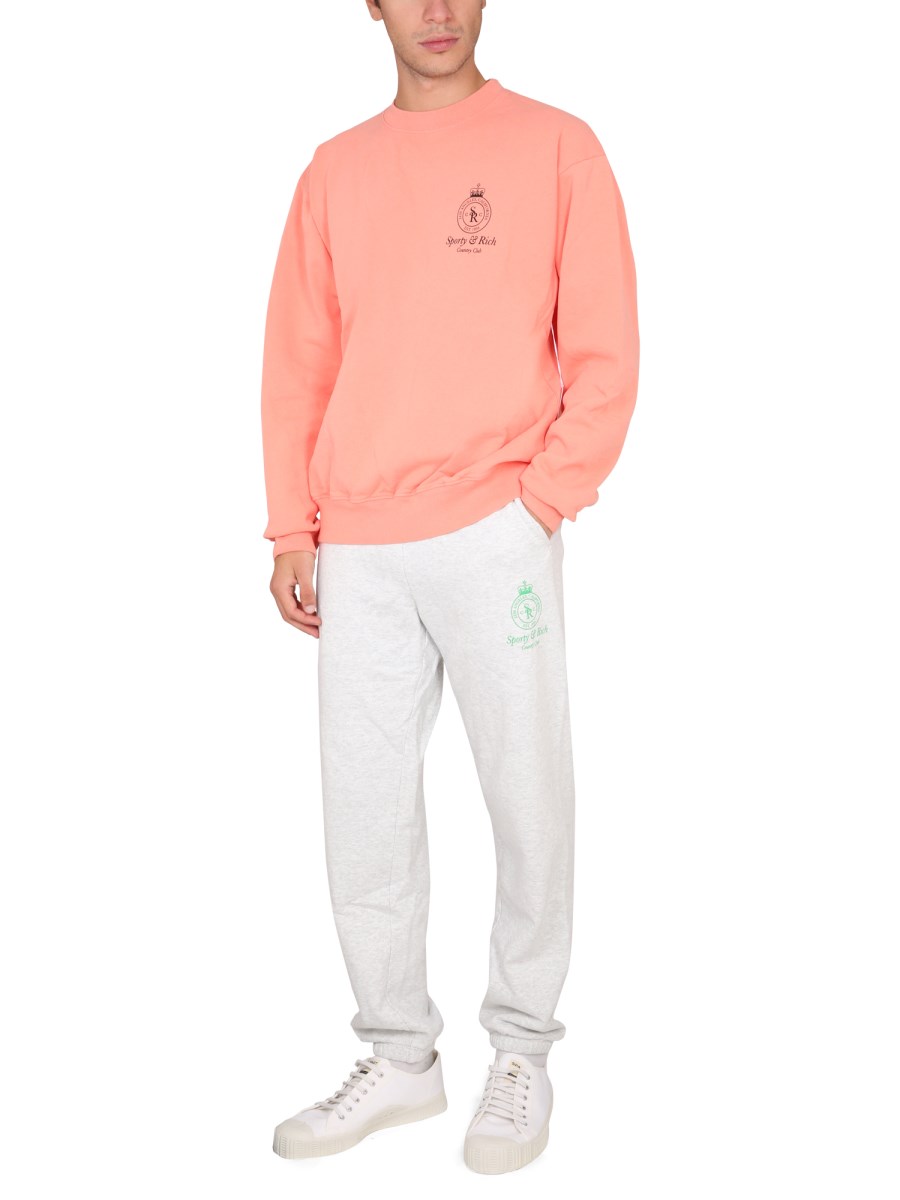 SPORTY&RICH FELPA "CROWN" IN COTONE