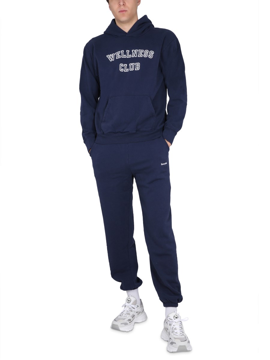 SPORTY&RICH FELPA IN COTONE CON LOGO E CAPPUCCIO