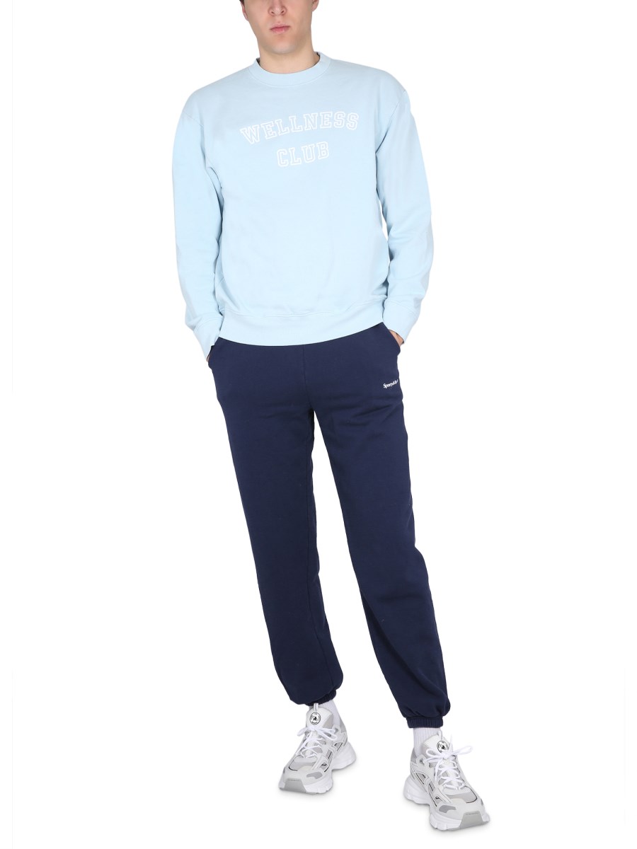 SPORTY&RICH FELPA IN COTONE CON LOGO FLOCCATO