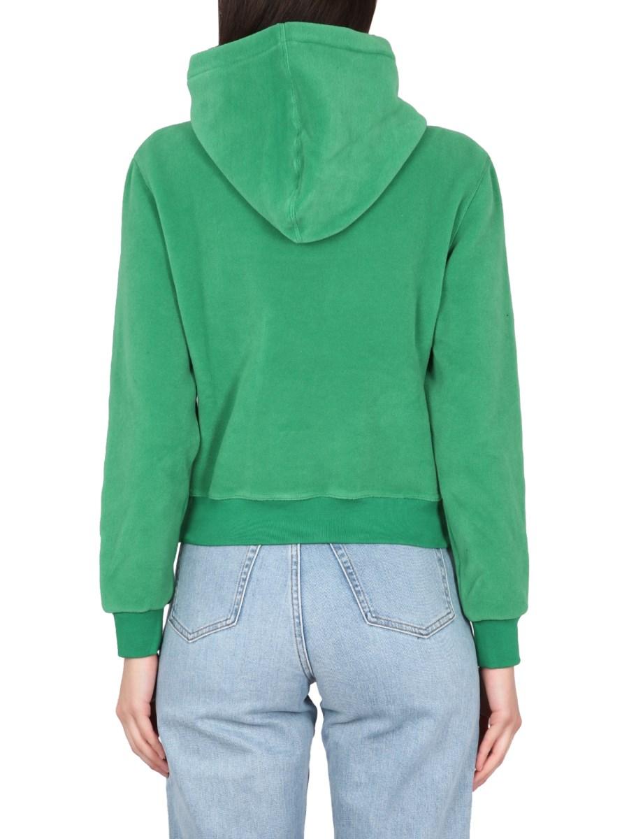 SPORTY&RICH FELPA IN PILE CON RICAMO LOGO