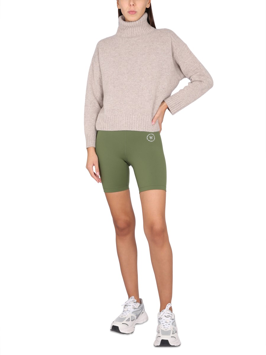 SPORTY&RICH MAGLIA CON COLLO ALTO E RICAMO LOGO