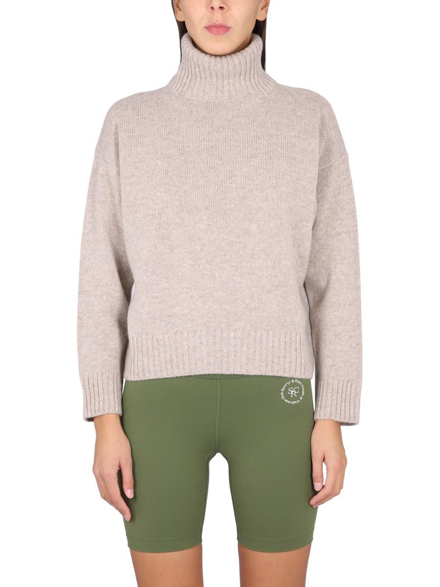 SPORTY&RICH MAGLIA CON COLLO ALTO E RICAMO LOGO