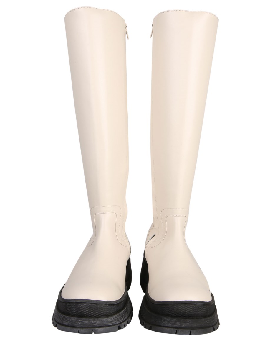 STAUD STIVALE BOW TALL IN PELLE